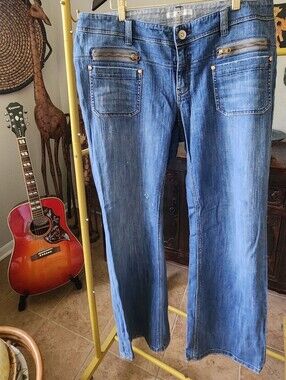 Vintage Tommy Hilfiger Low Rise Boyfriend Zipper Patch Pocket Jeans Size 16